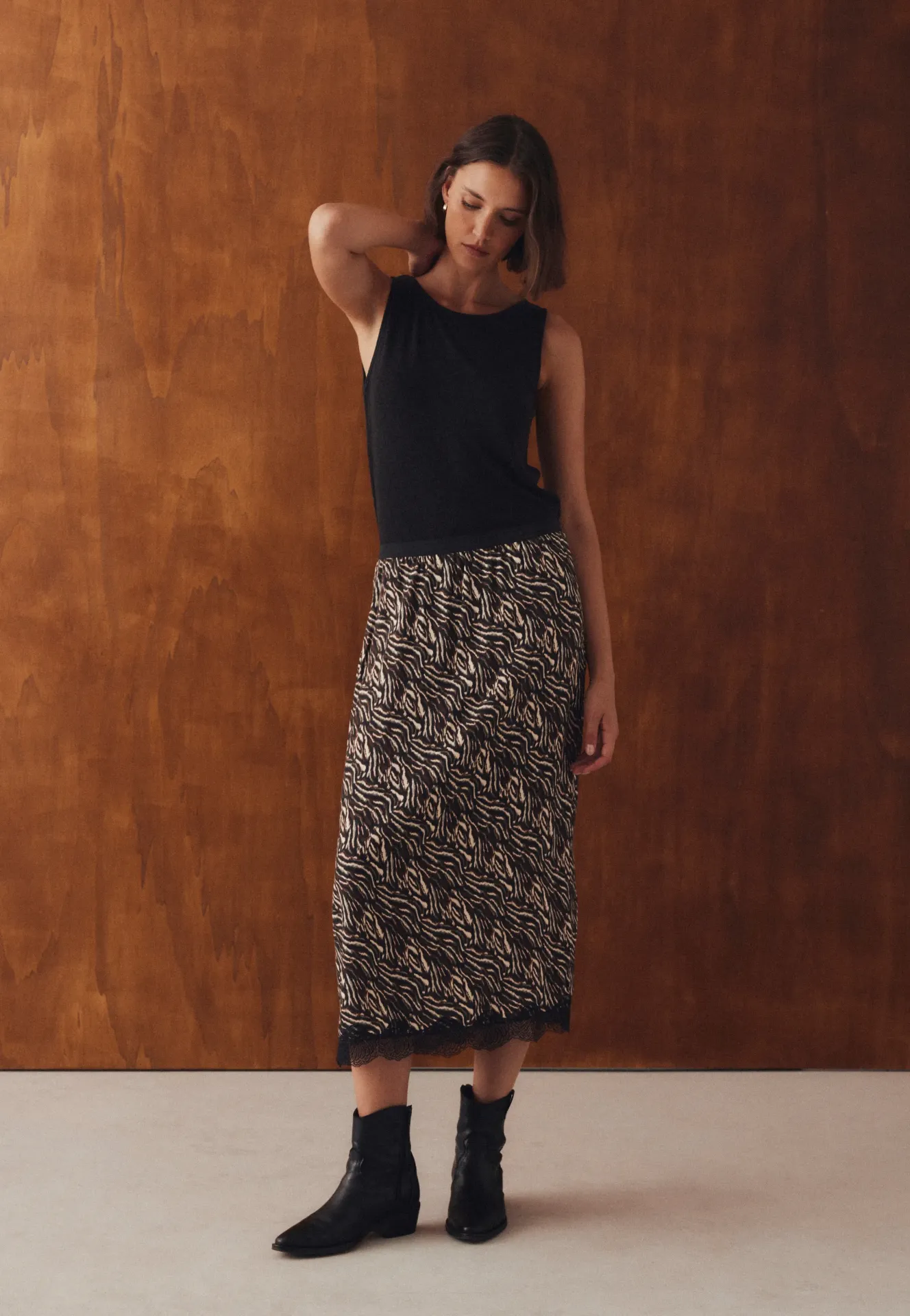 FALDA ANIMAL PRINT  PUNTILLA