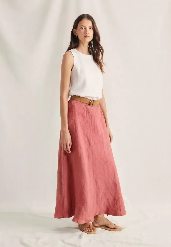 [1F6752GALDA2636/XSAZ] FALDA LINO (XS/36, AZUL)