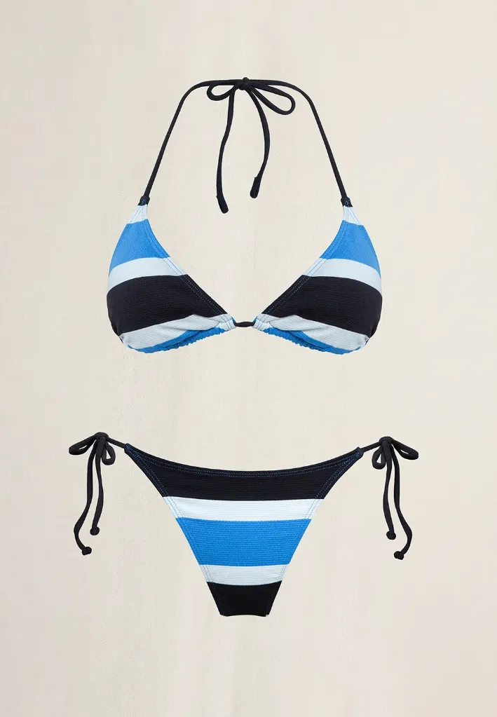 [1B581MILA2636/XSAZ] BIKINI CORTINA RAYAS (XS/36, AZUL)