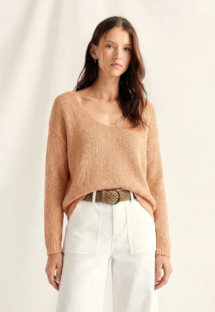 [1J6814LINARI2636/XSAP] JERSEY PICO (XS/36, APRICOT)