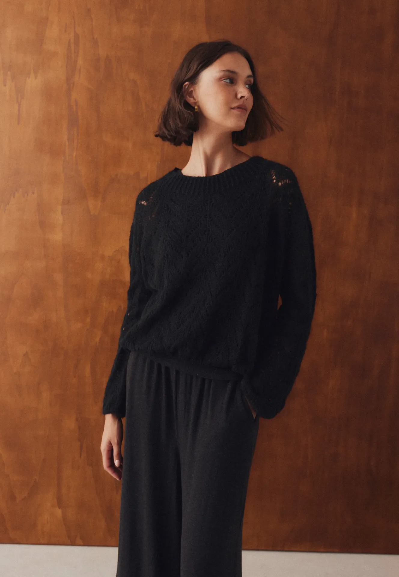[1J6889SORANO26W36/XSNE] JERSEY CALADO CUELLO PERKINS (XS/36, NEGRO)