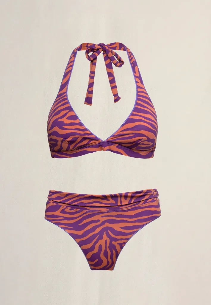 [1B713COMPORTA2636/XSBR] BIKINI TRIANGULAR FIJO ZEBRA (XS/36, BERENJENA)