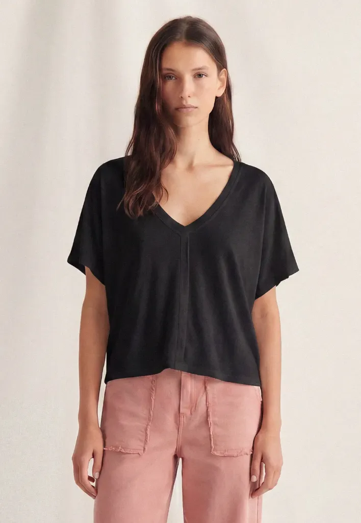 [1S6787PARDELA2636/XSNE] CAMISETA  MANGA CAIDA (XS/36, NEGRO)