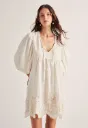 VESTIDO BORDADO M/LARGA