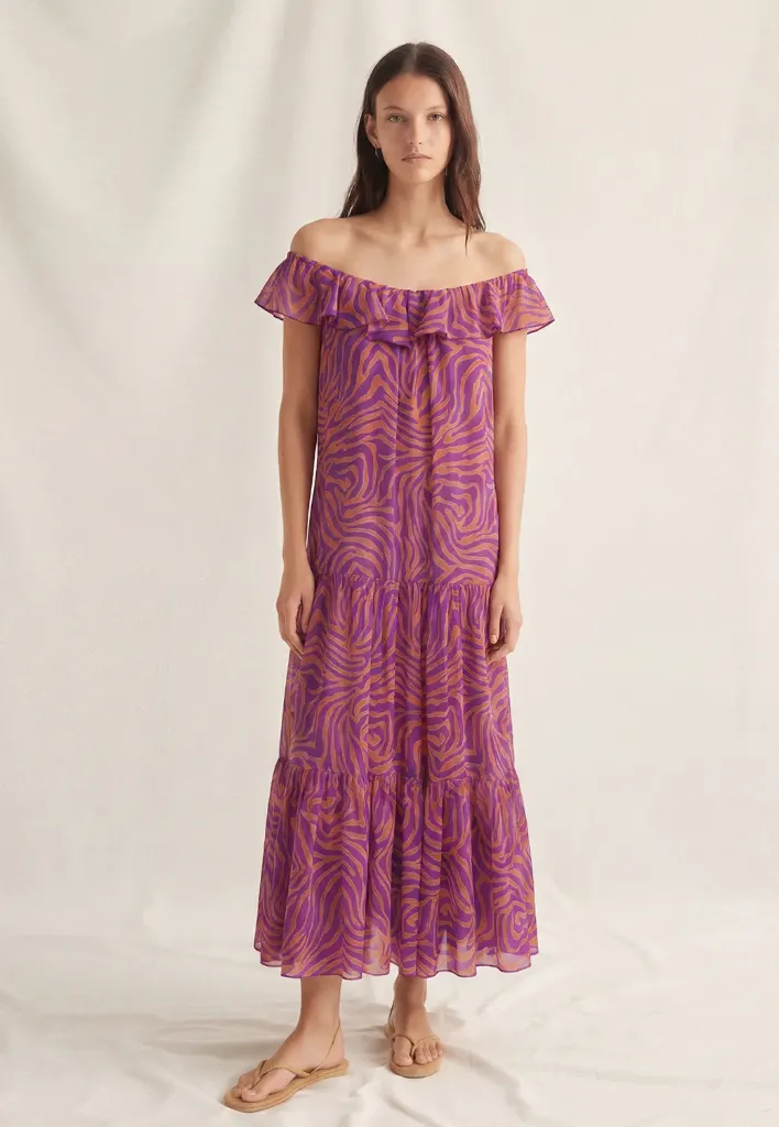 VESTIDO VOLANTE ESTAMPADO