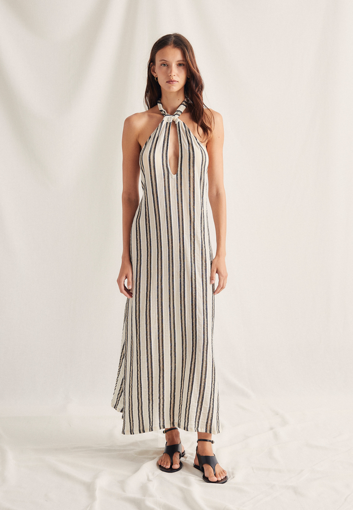 VESTIDO HALTER RAYAS